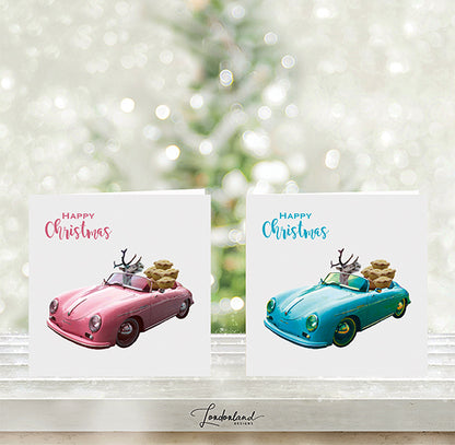 vintage cars Christmas cards by Londonland Designs